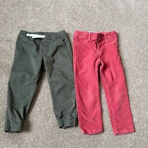 Cat & Jack Green and Red Kids Casual Pants